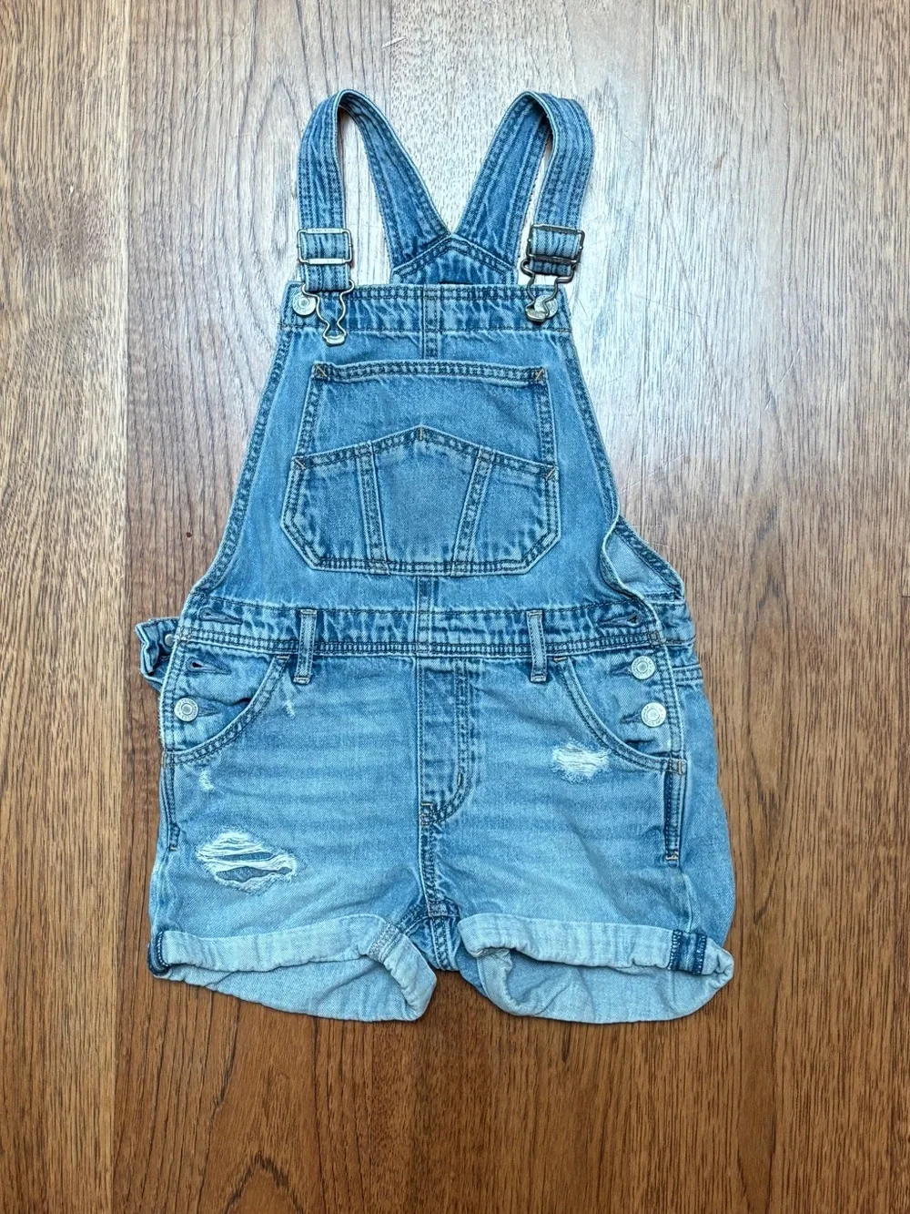 GAP Light Blue Denim Short Overalls for Kids